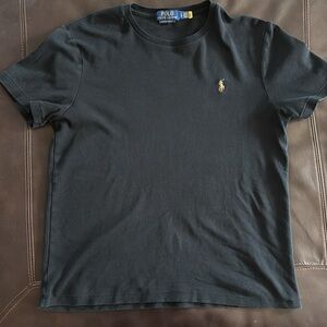 POLO Ralph Lauren black Tee with Embroidered Logo   Custom fit slim L